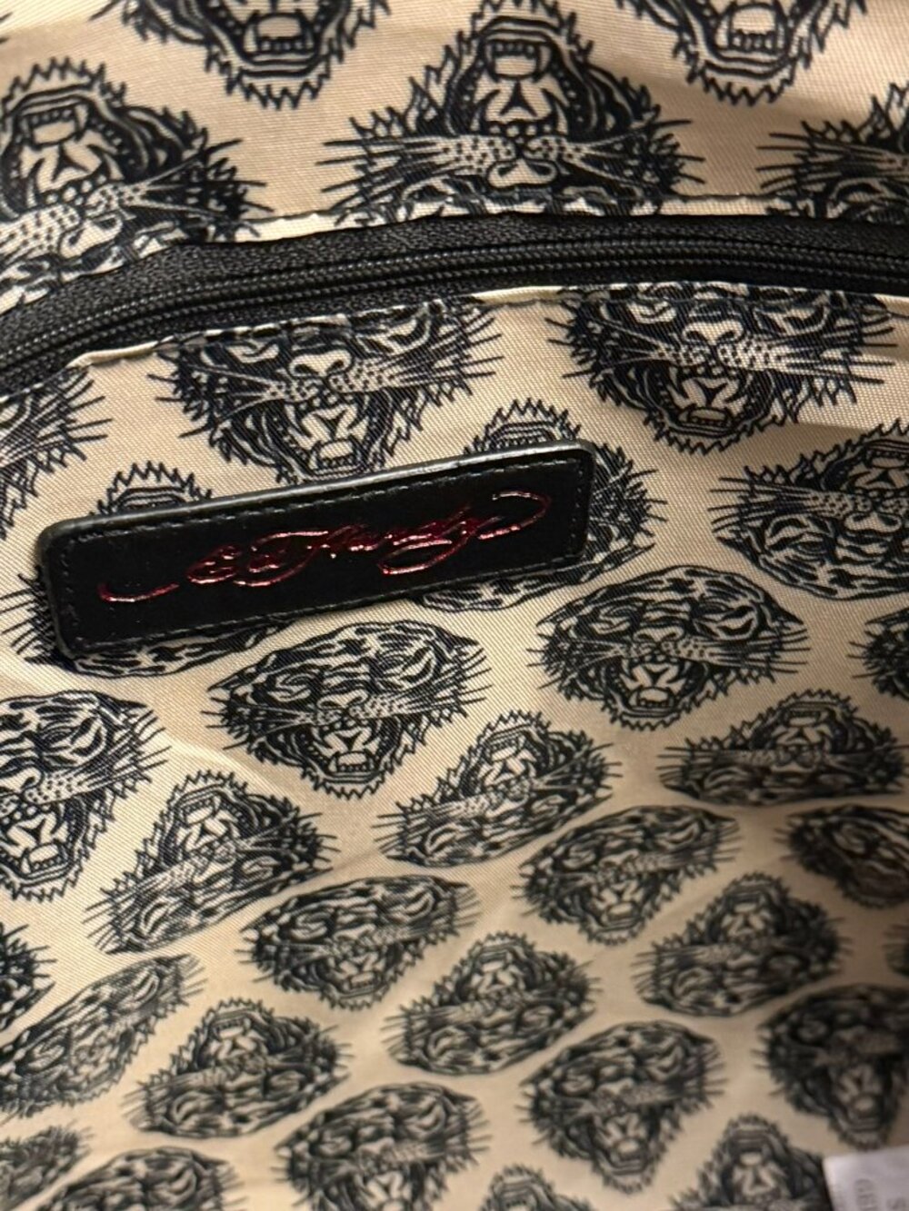 NWT LAST ONE - Ed Hardy Y2K Cyber Grunge Tattoo Style Rose & Skulls Satchel Tote - Picture 9 of 10